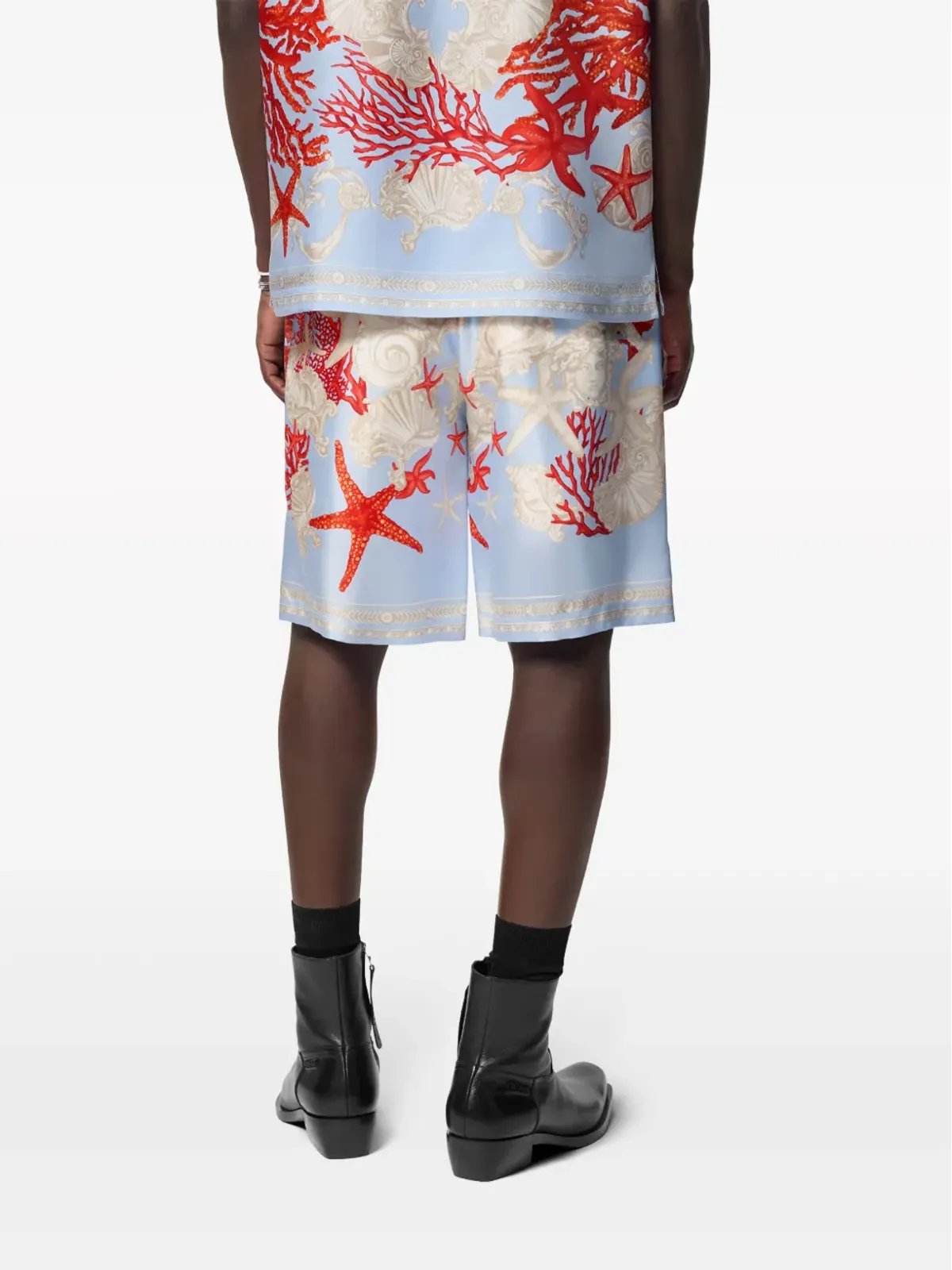Versace バロッコ・シー シルクショーツ - ブルー - 画像4