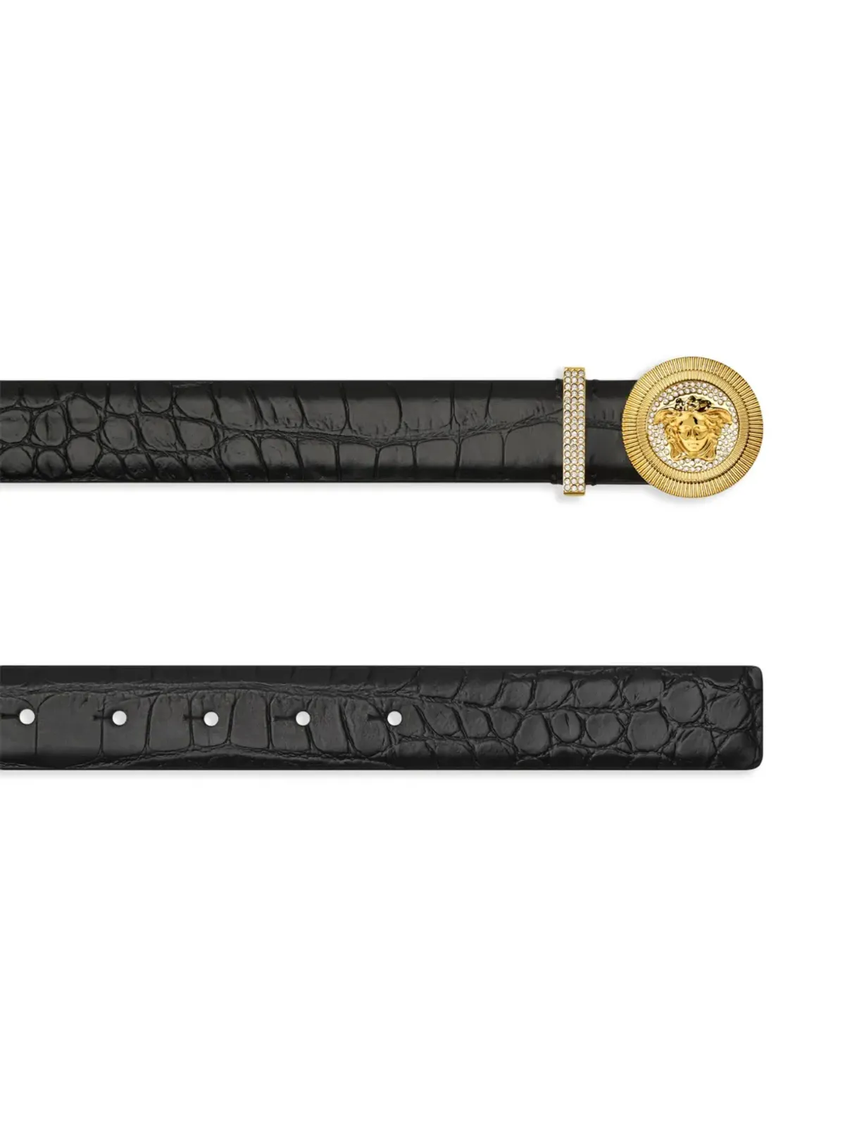 Versace メデューサ ビッグ クロコエフェクト ベルト - 画像2