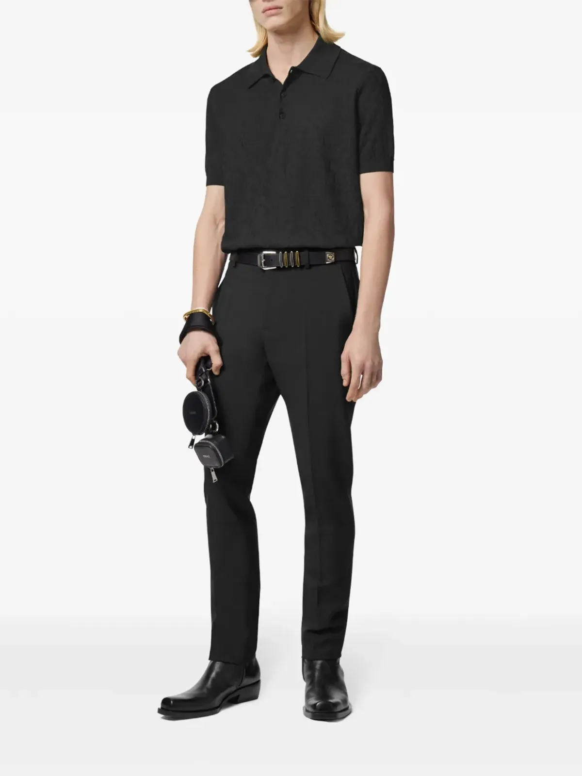 Versace バロッコ ニットポロシャツ - 画像2