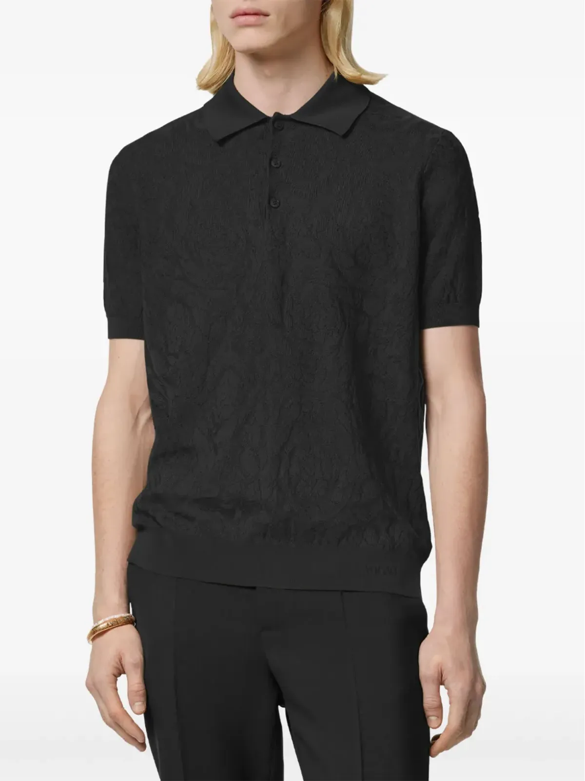 Versace バロッコ ニットポロシャツ - 画像3