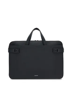 Ferragamo ガンチーニバックル レザー ラップトップバッグ - ブラック - サムネイル1