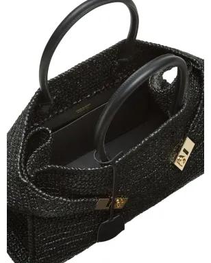 Ferragamo ザ・ハグ ラフィア トートバッグ - ブラック - サムネイル5