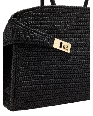 Ferragamo ザ・ハグ ラフィア トートバッグ - ブラック - サムネイル4
