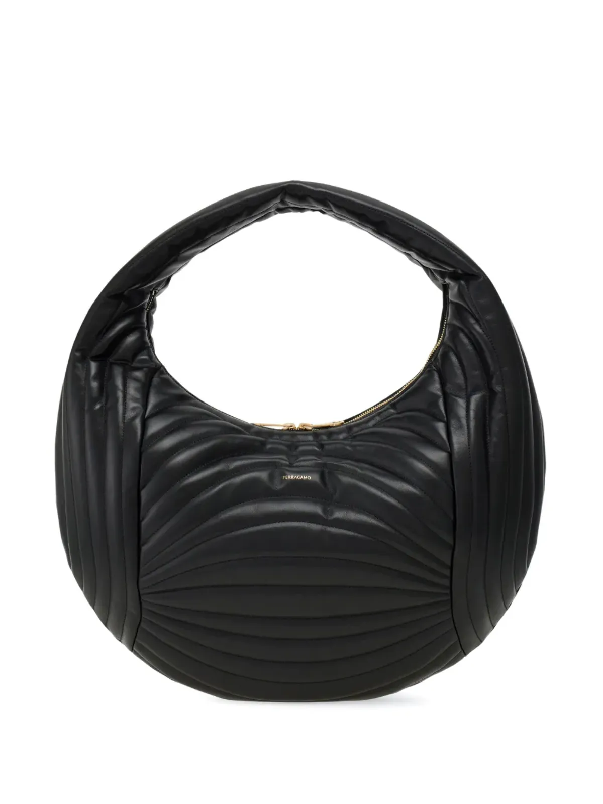 Ferragamo キルテッド ホーボーバッグ - ブラック - 画像1