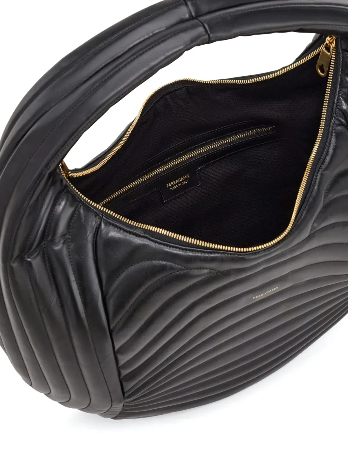 Ferragamo キルテッド ホーボーバッグ - ブラック - 画像4