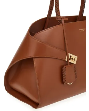 Ferragamo ザ・ハグ レザー トートバッグ ブラウン - サムネイル5