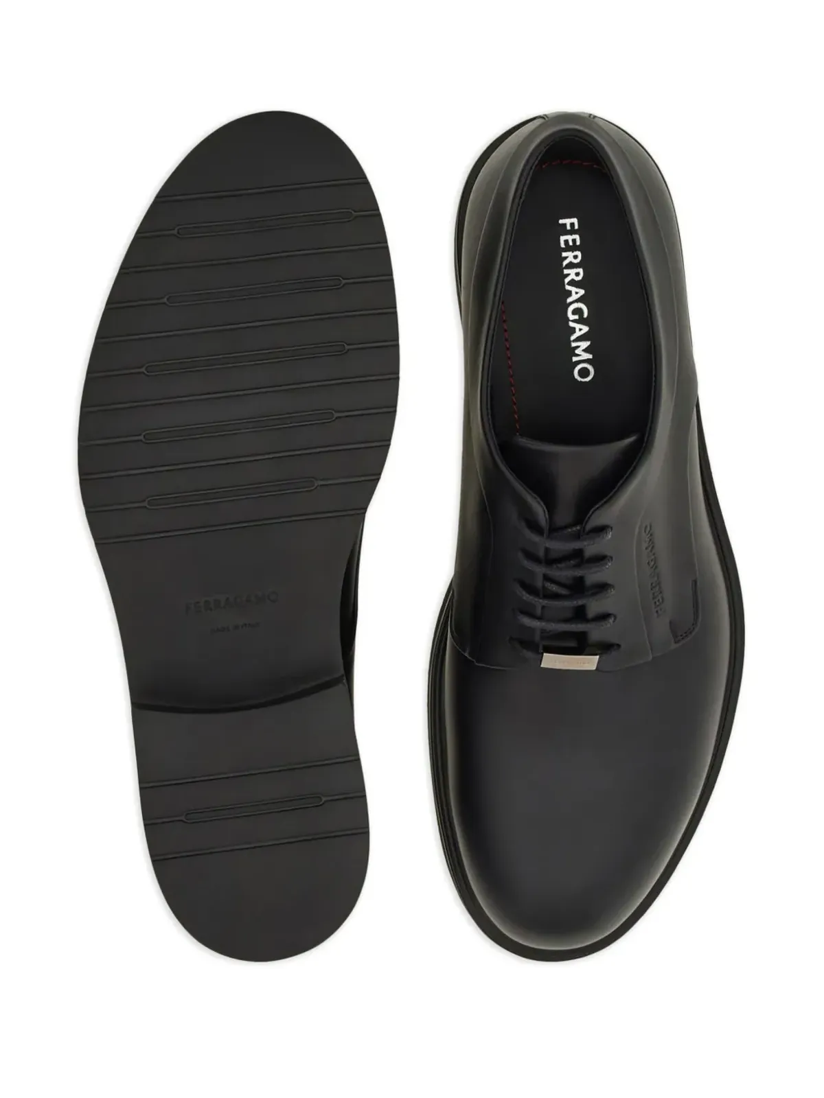 Ferragamo ロゴデボスド レザー ダービーシューズ - 画像5