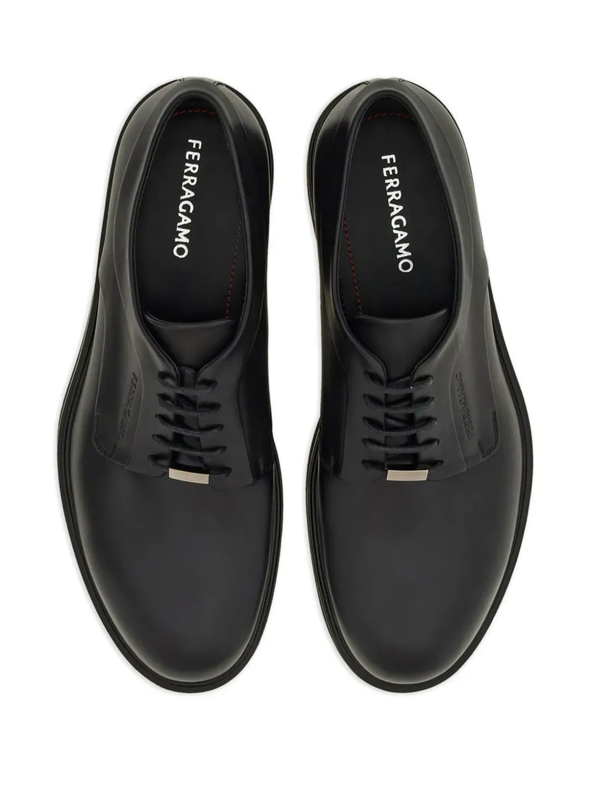 Ferragamo ロゴデボスド レザー ダービーシューズ - 画像4