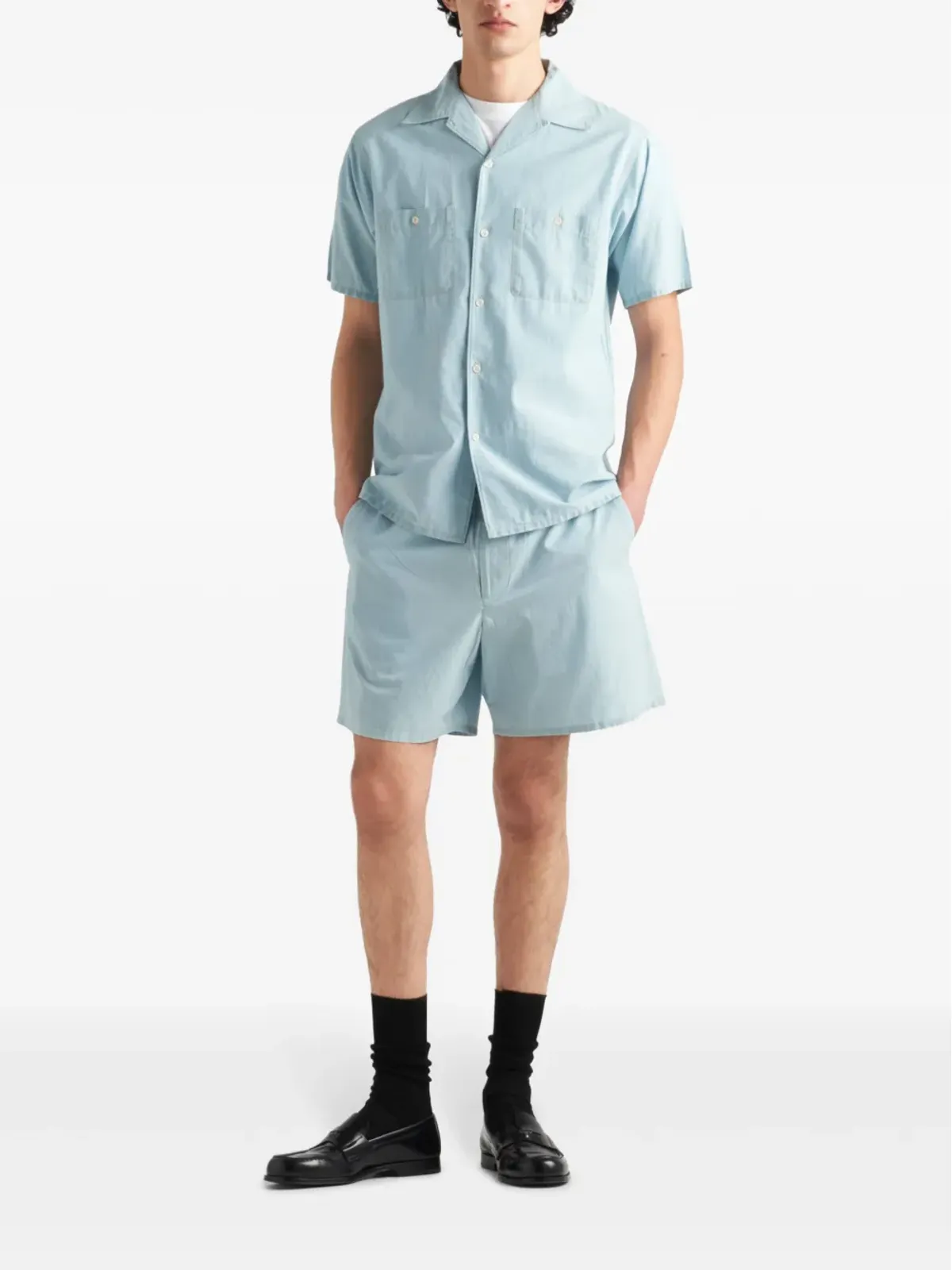 Prada トライアングルパッチ エラスティックウェスト ショーツ - 画像2