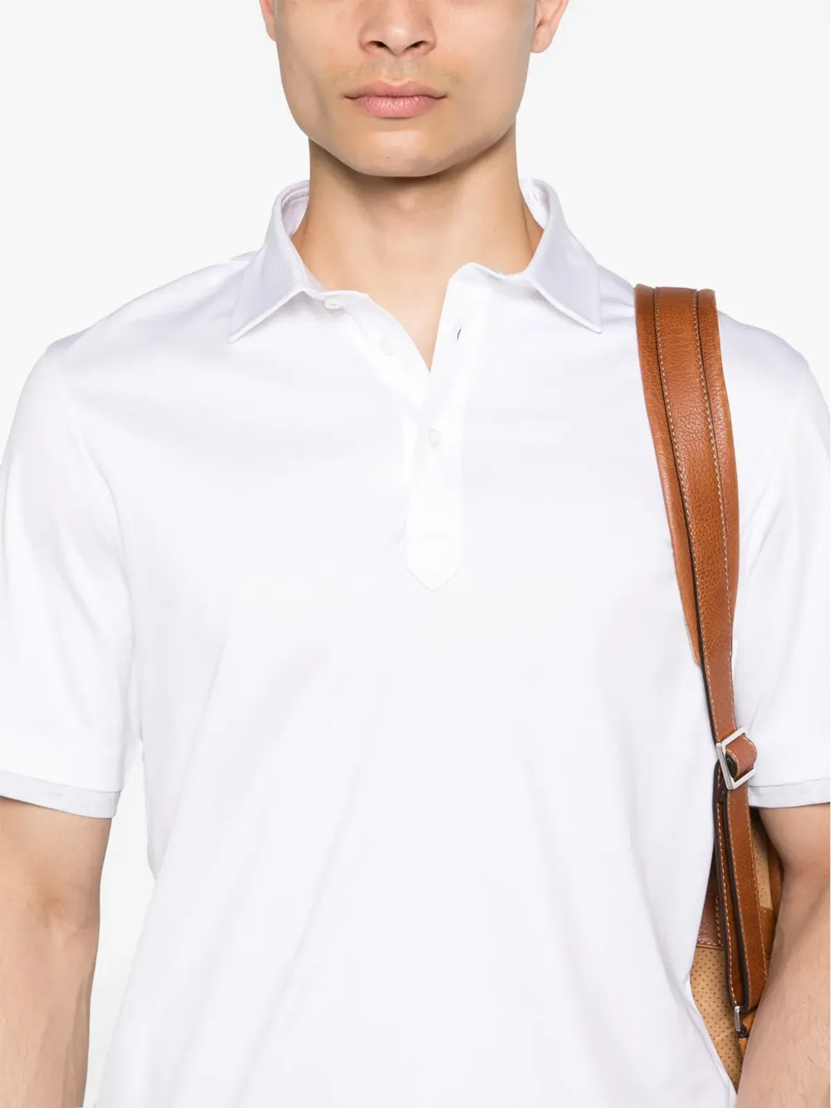 Brunello Cucinelli コットンポロシャツ（コントラストトリム付き）ホワイト - 画像5