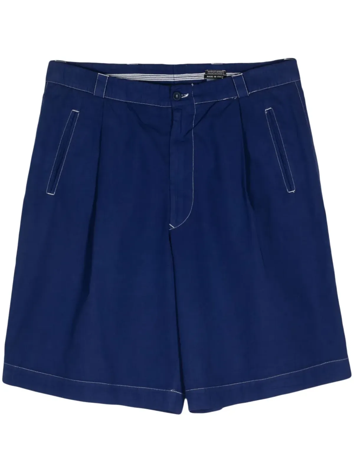 Giorgio Armani Pre-Owned 1990s cotton bermuda shorts - Blue - 画像1