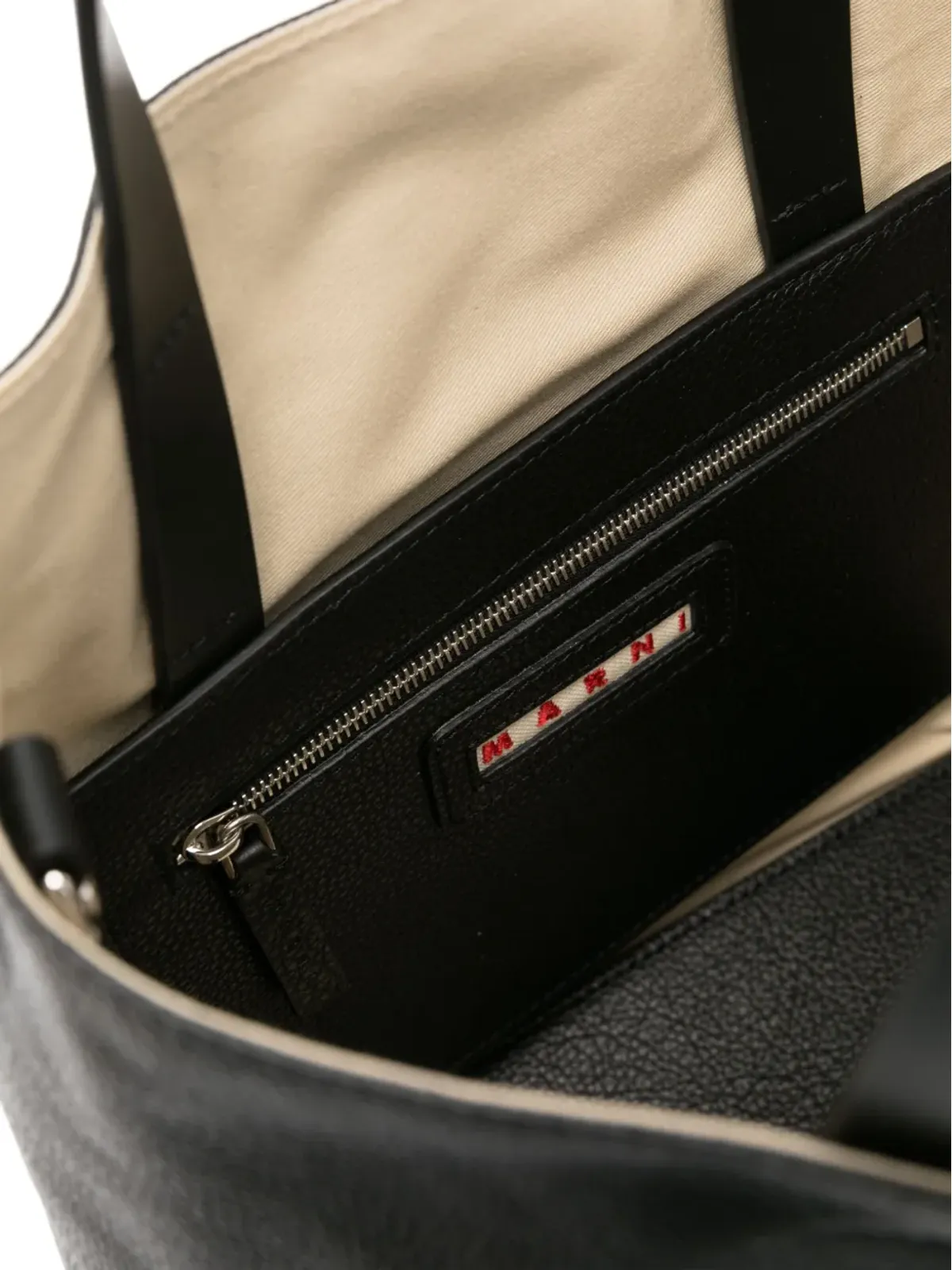 Marni ロゴ刺繍 トートバッグ - ブラック - 画像5