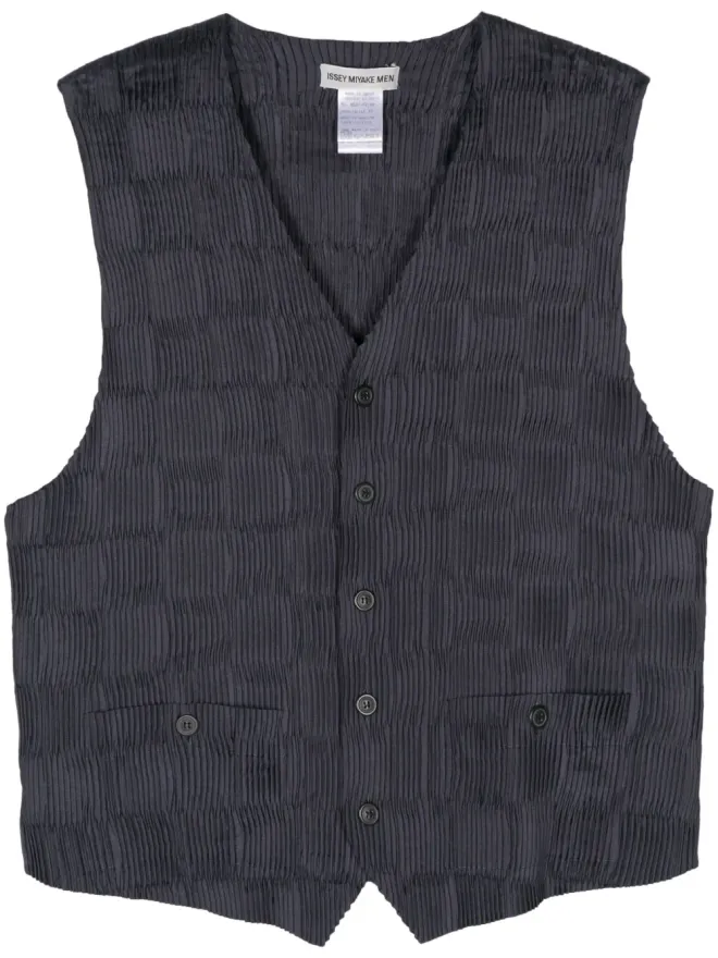 Issey Miyake Pre-Owned Issey Miyake Pre-Owned Vネック プリーツ ベストの商品画像