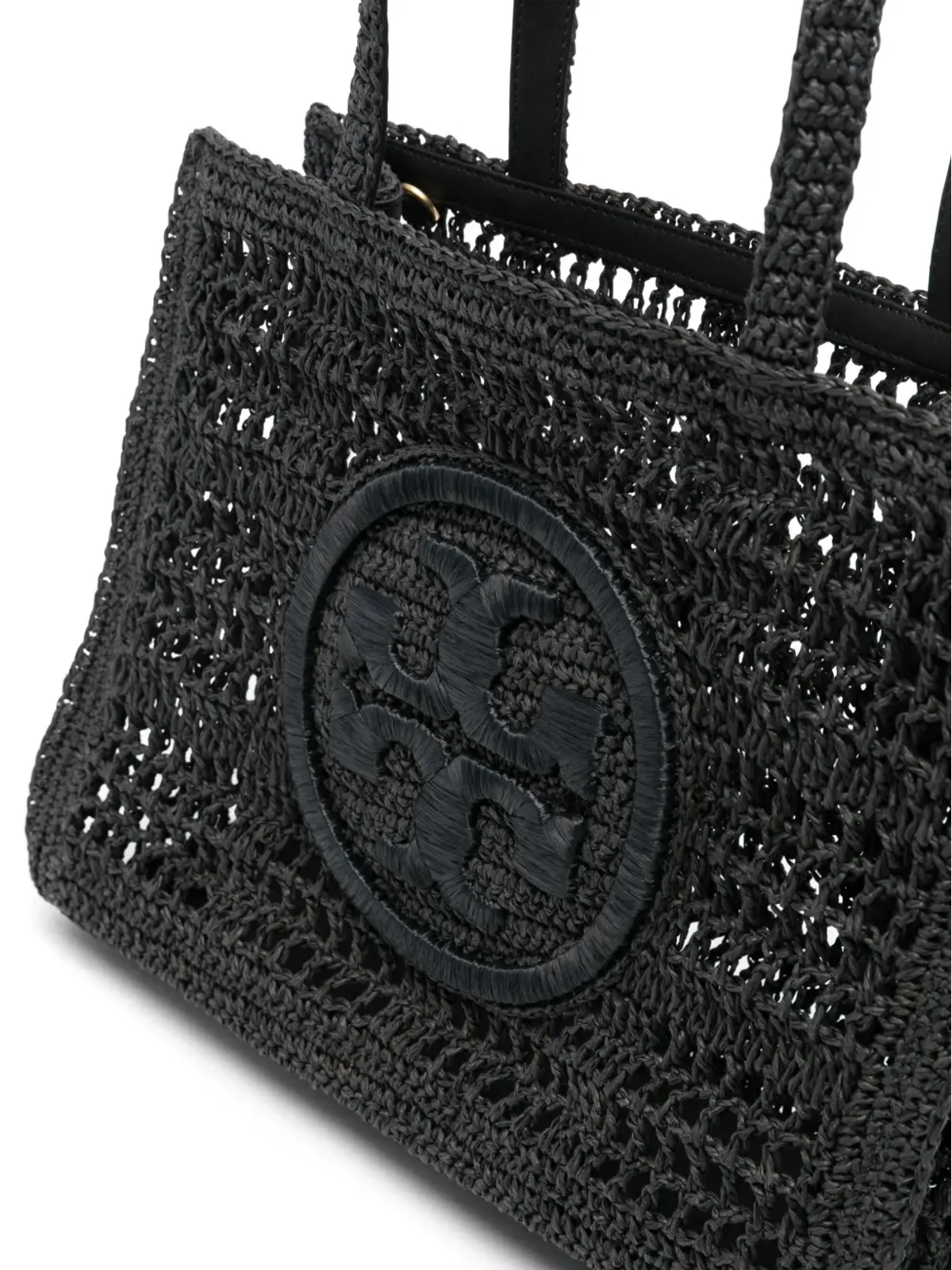 Tory Burch 小さめ Ella クロシェット トートバッグ - ブラック - 画像4