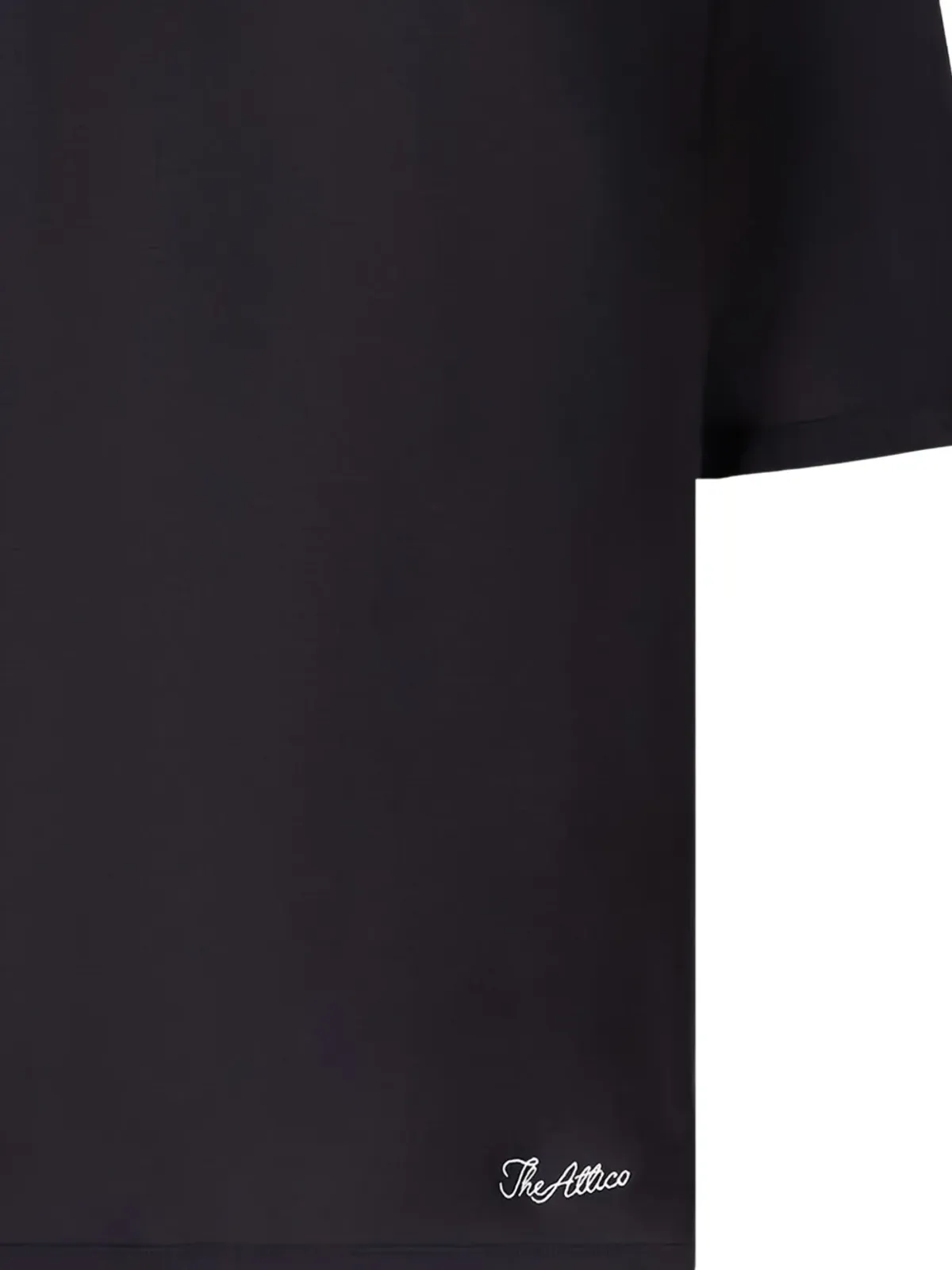 The Attico ロゴ刺繍入りコットンTシャツ ブラック - 画像2