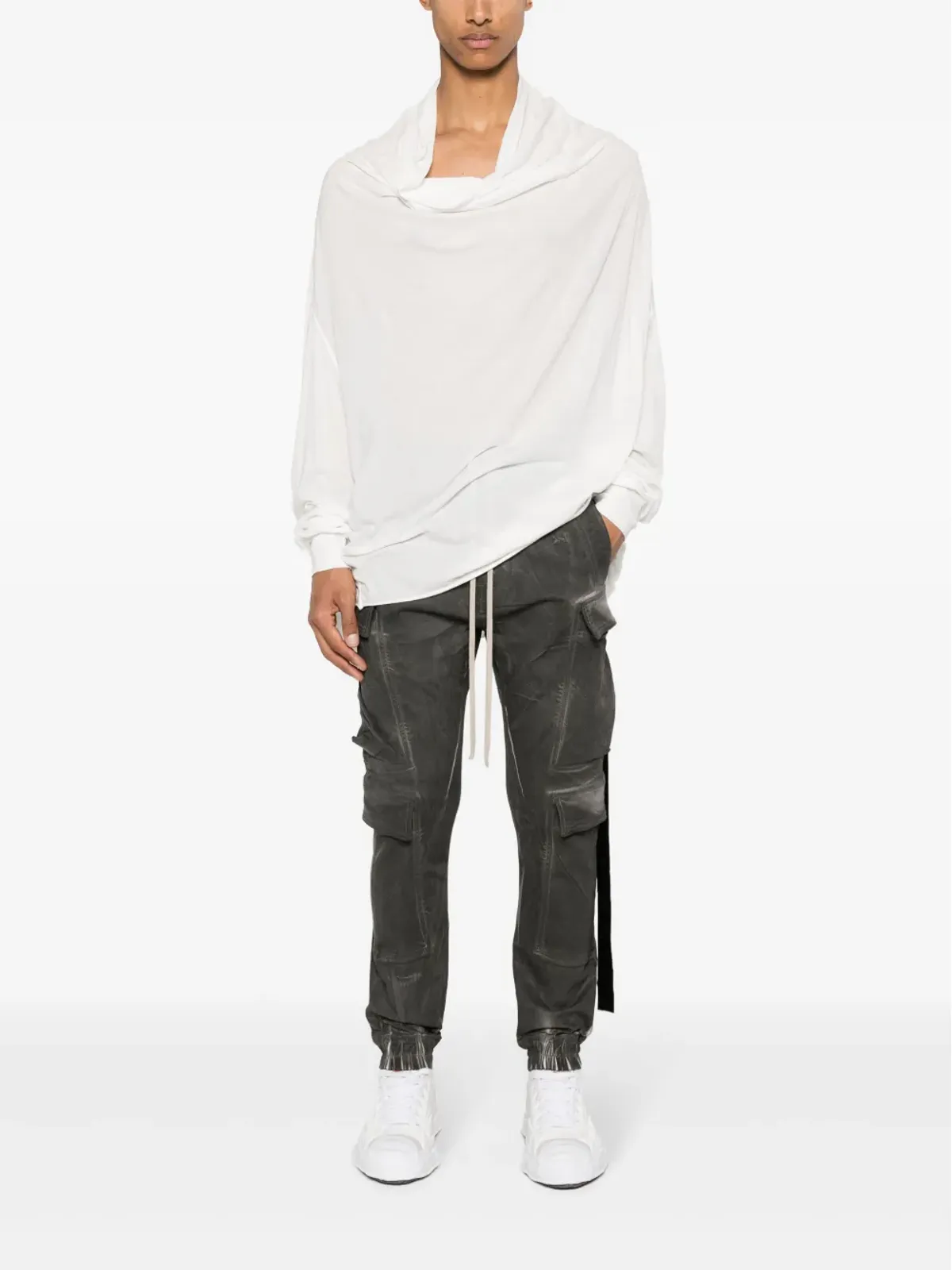 Rick Owens DRKSHDW Shroud ロングスリーブ ベスト - ホワイト - 画像2