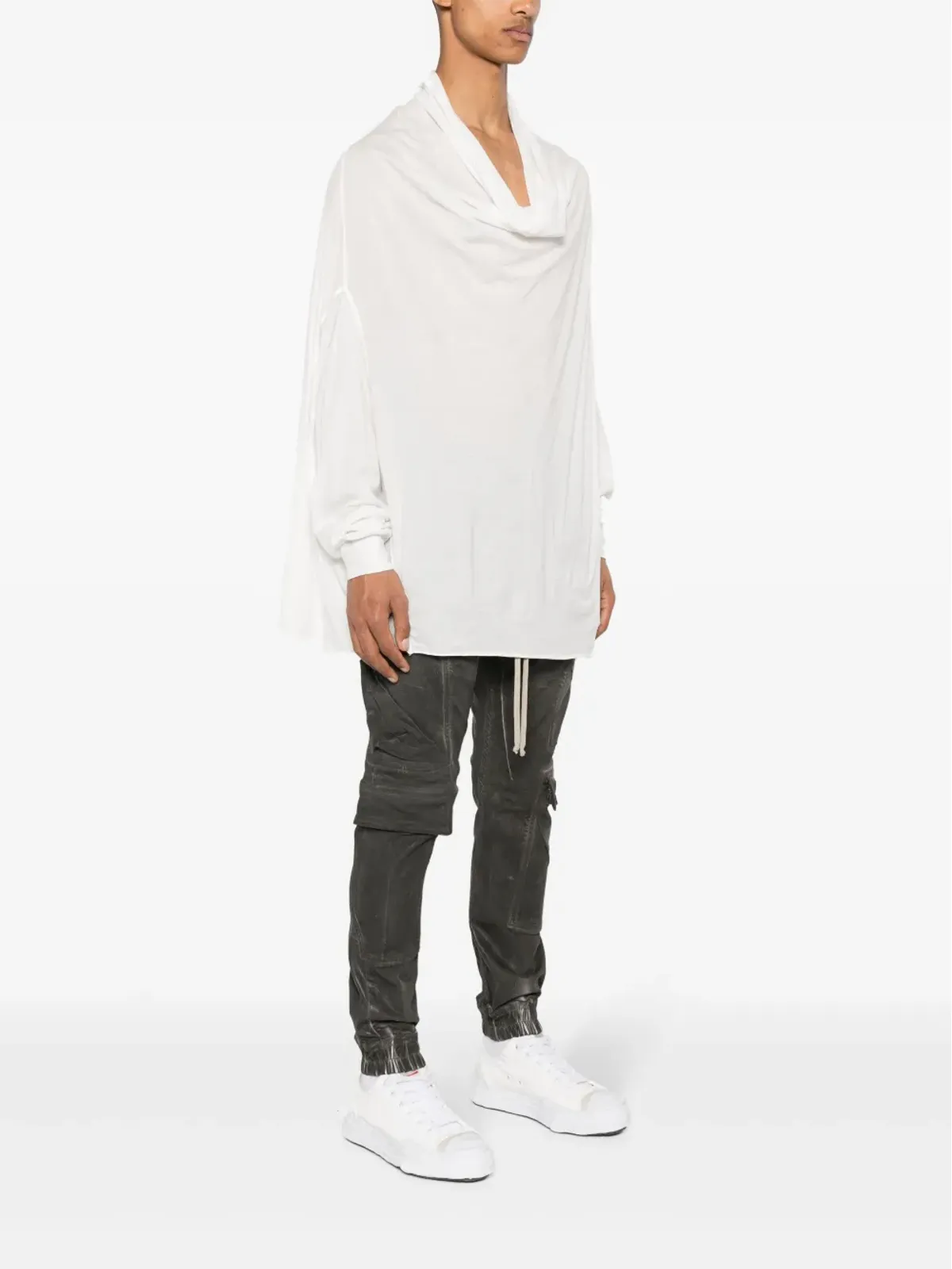 Rick Owens DRKSHDW Shroud ロングスリーブ ベスト - ホワイト - 画像3