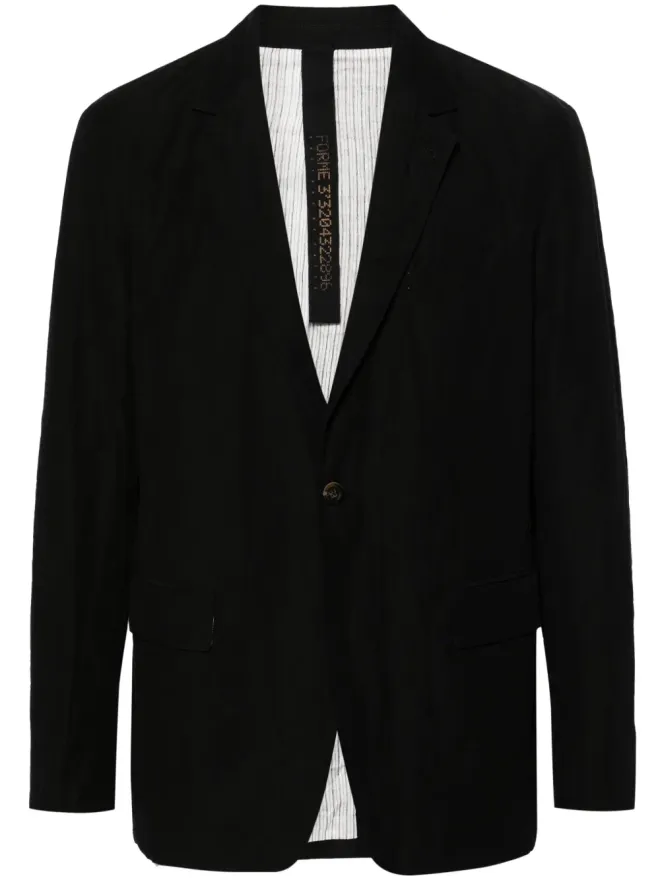 Forme D'expression Forme D'expression 1B Lounge single-breasted blazer - Blackの商品画像