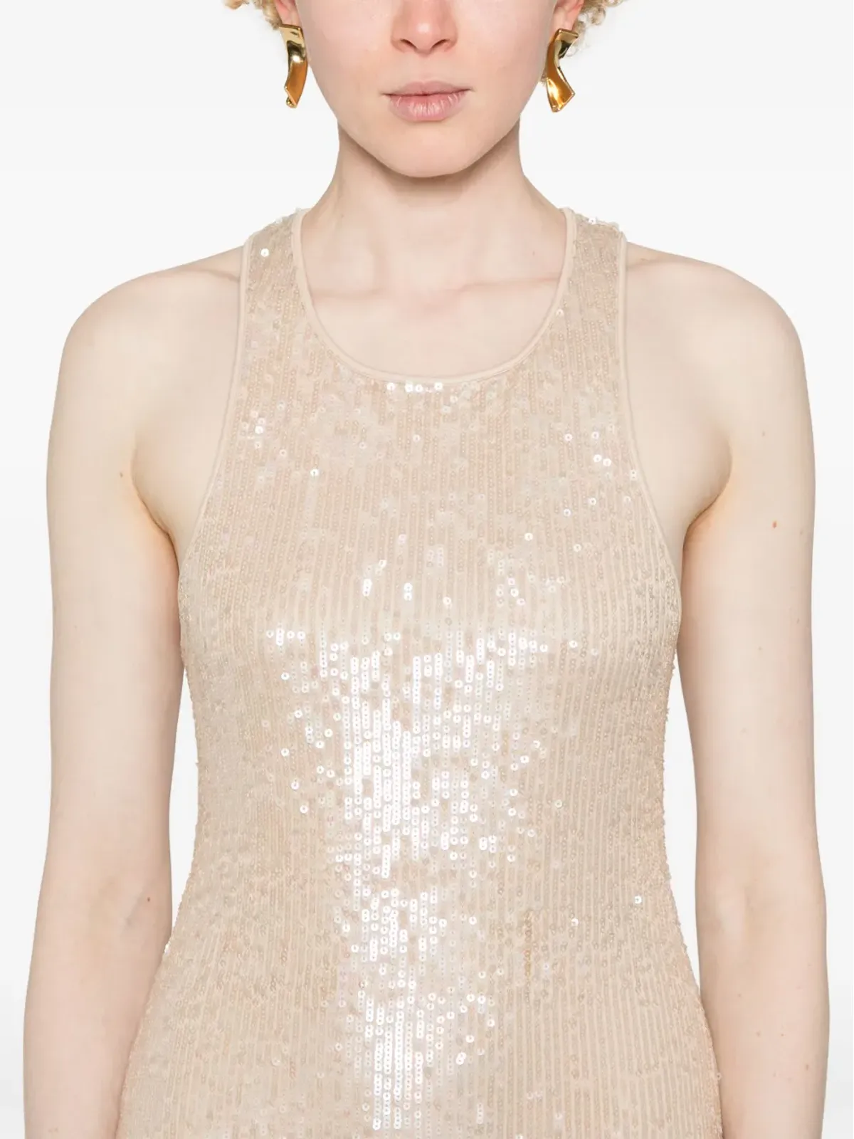 Elisabetta Franchi ドレス レーサーバック スパンコール付き - 画像5