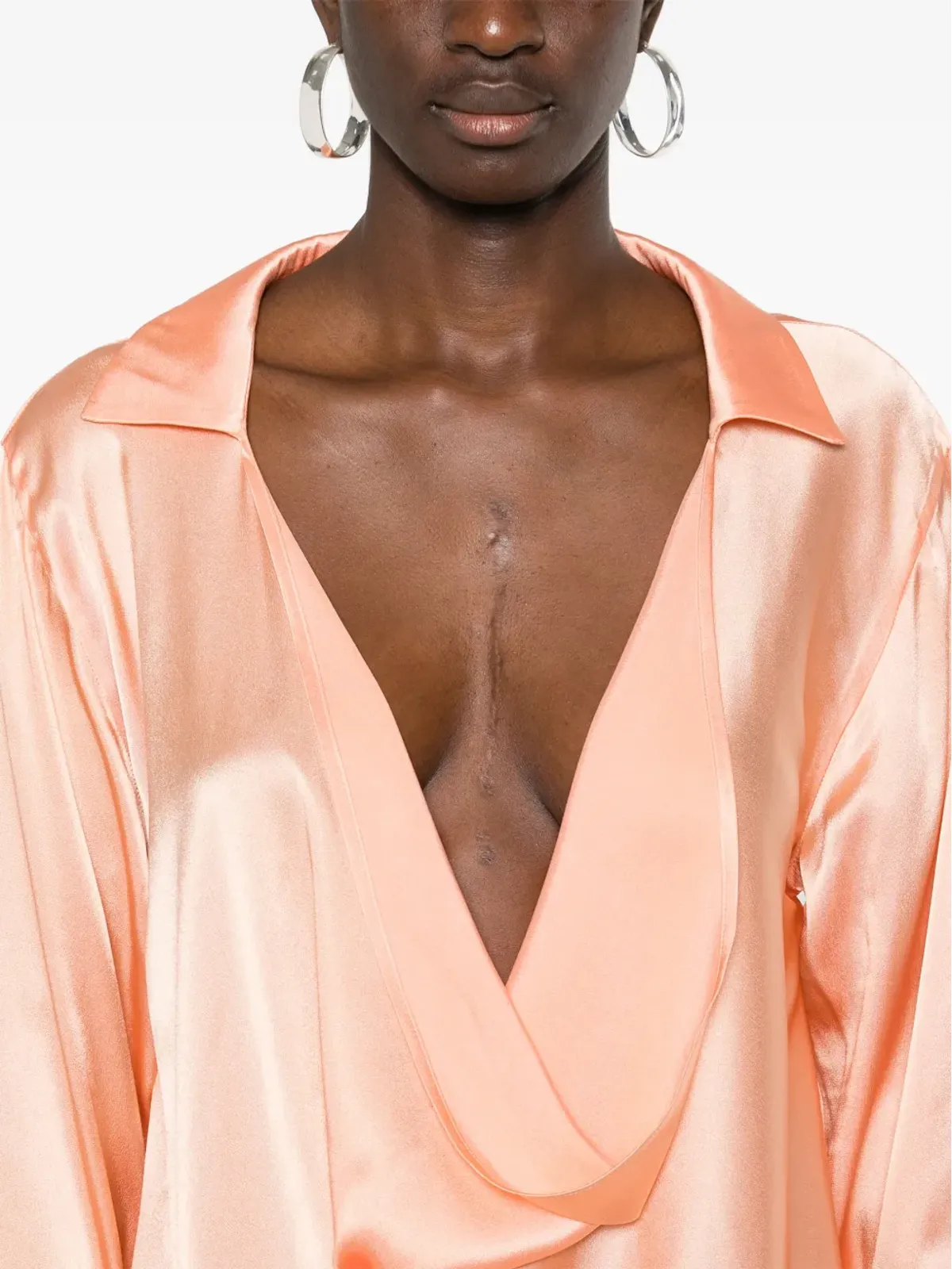 Amen Anna satin blouse - Orange - 画像5