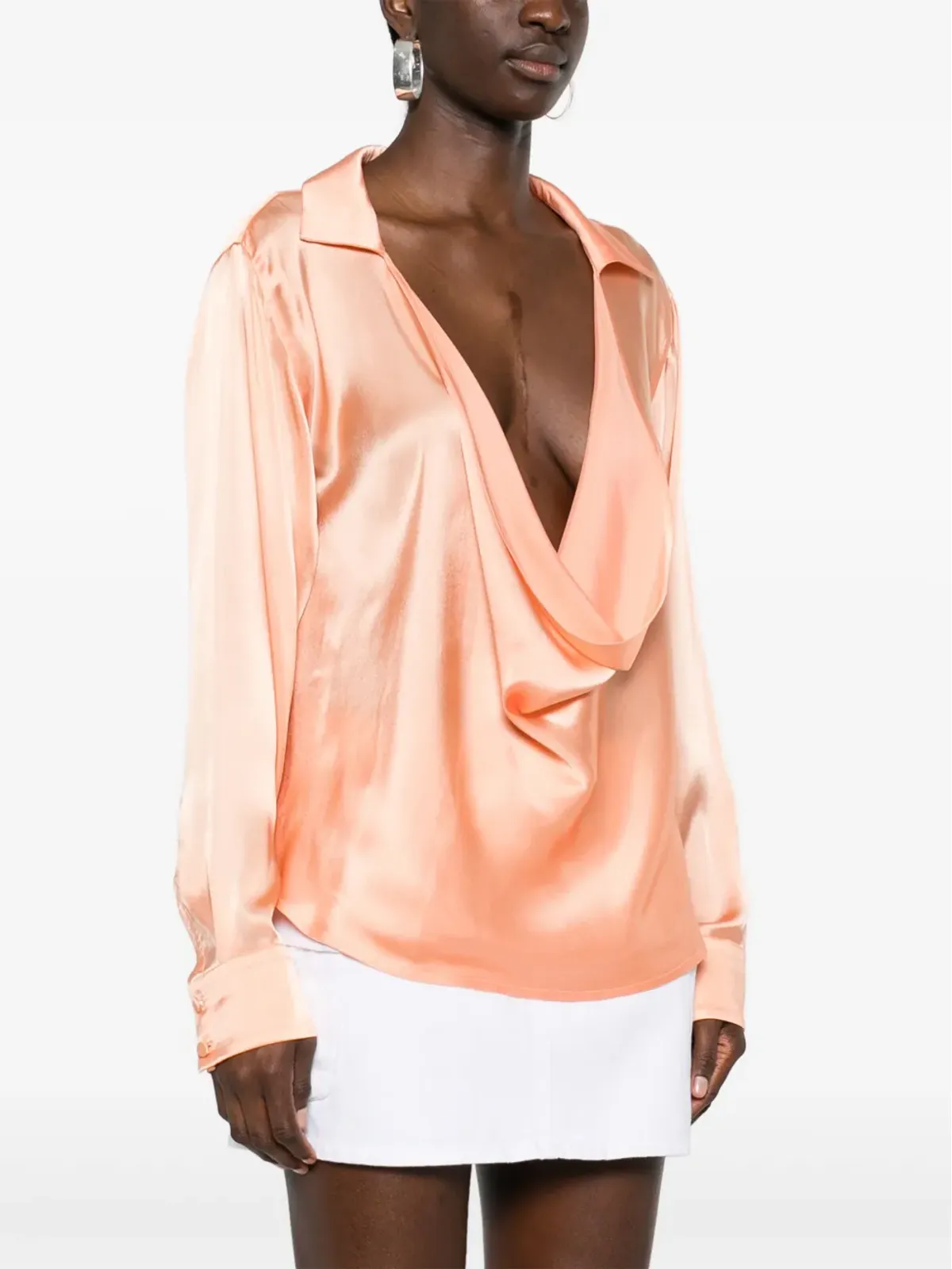 Amen Anna satin blouse - Orange - 画像3