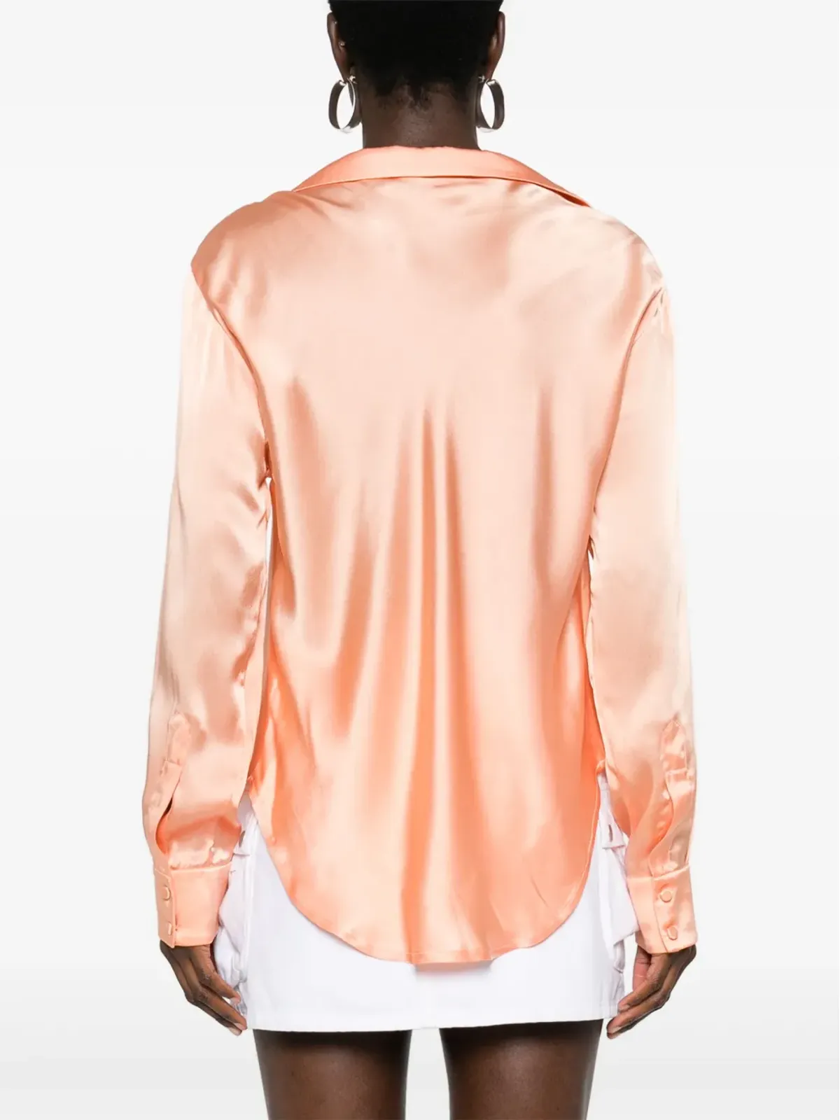 Amen Anna satin blouse - Orange - 画像4