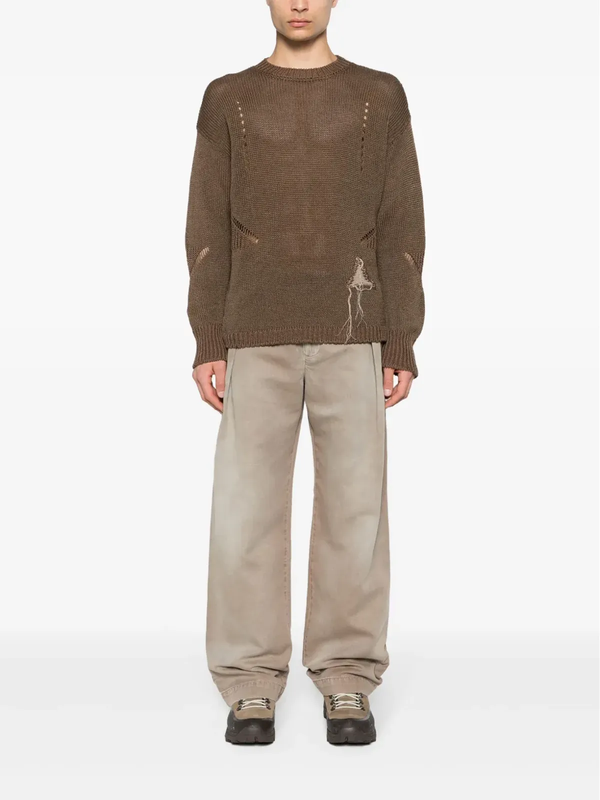 Wood Wood Fraser 褪色のワイドレッグパンツ - Neutrals - 画像2