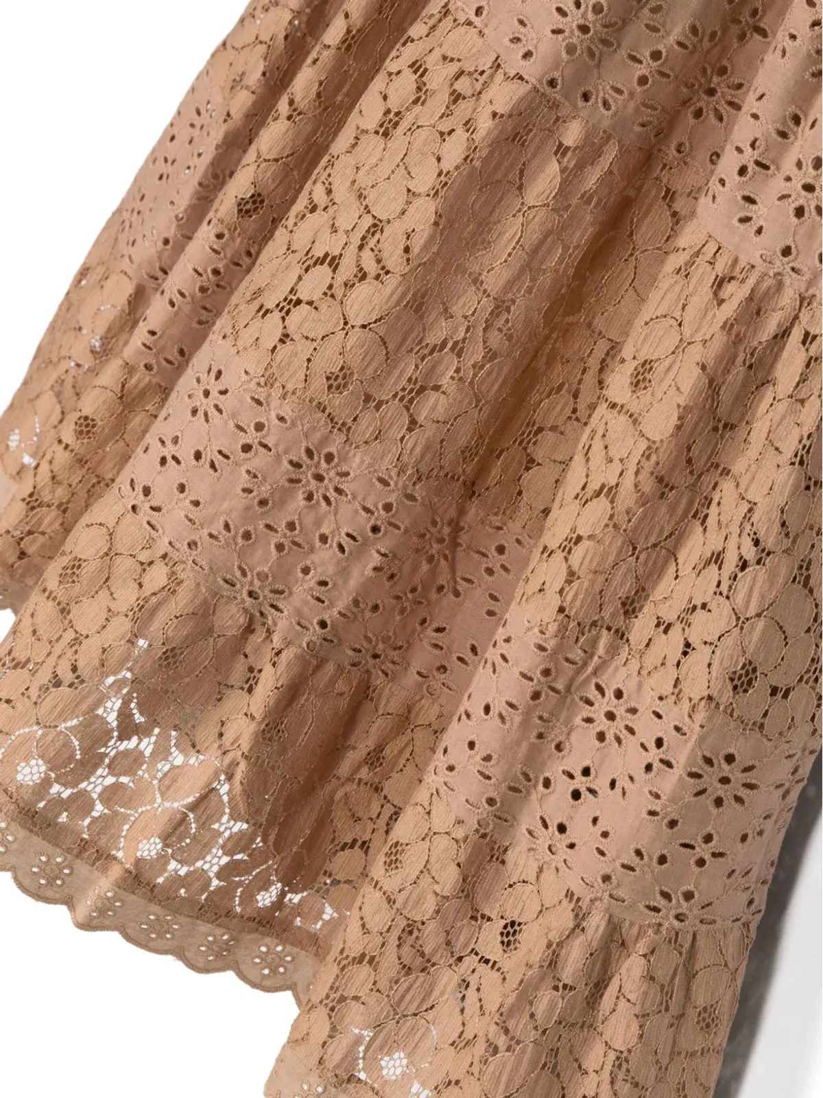 TWINSET Kids floral-lace detail dress - Brown - 画像3