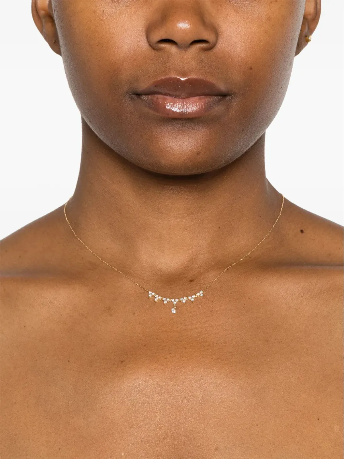 Persée 18K イエローゴールド トライアングル ダイヤモンド テニスネックレス - 画像2