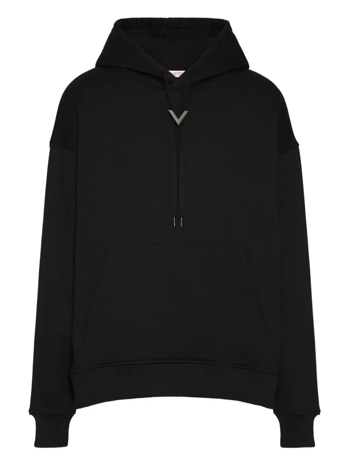Valentino Garavani Vロゴプレートフーディ ブラック - 画像1