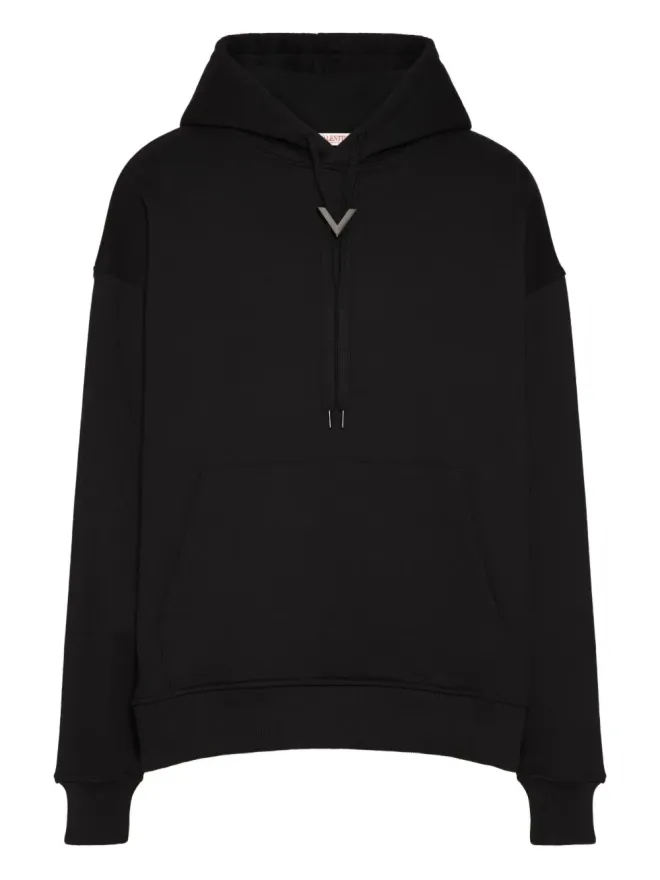 Valentino Garavani Valentino Garavani Vロゴプレートフーディ ブラックの商品画像