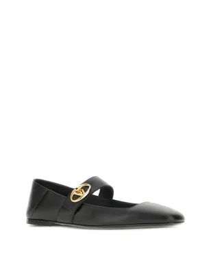 Valentino Garavani VLogo Locker Mary-Jane バレリーナシューズ - ブラック - サムネイル2