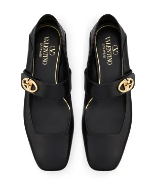 Valentino Garavani VLogo Locker Mary-Jane バレリーナシューズ - ブラック - サムネイル4