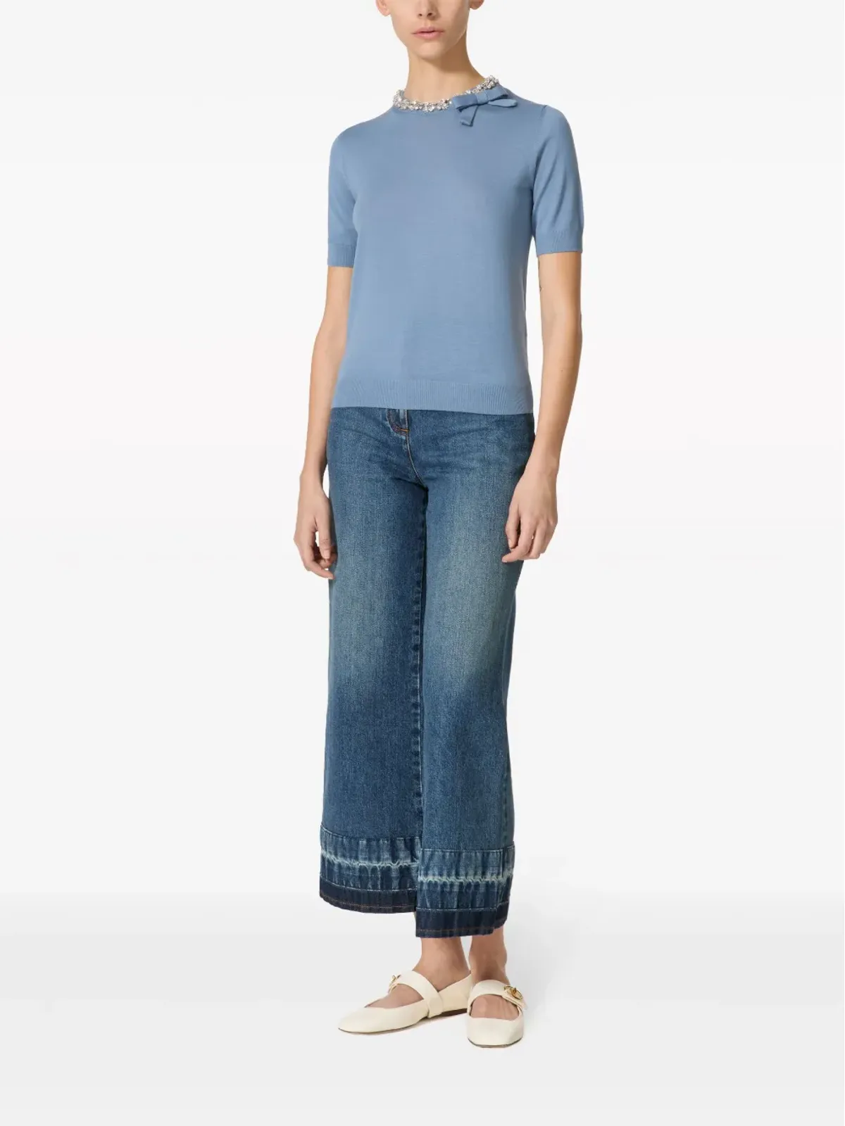 Valentino Garavani 刺繍入りウールセーター ブルー - 画像2