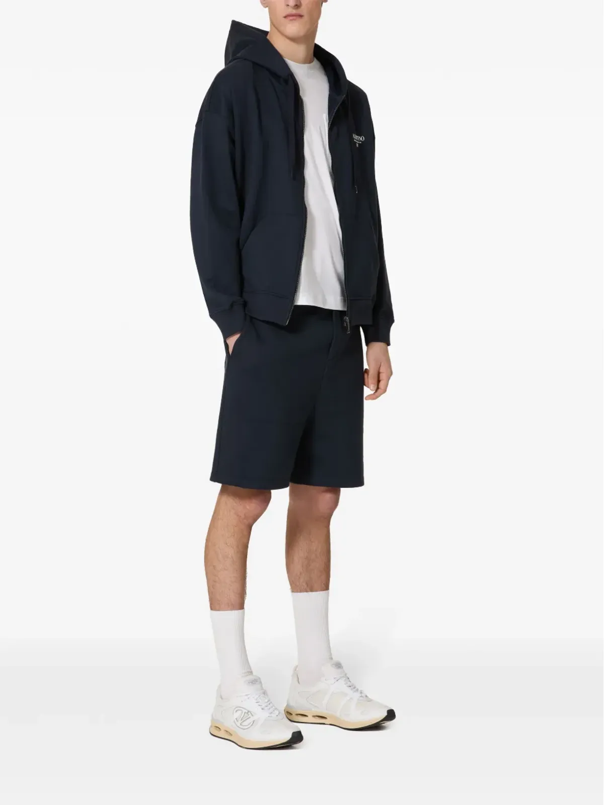 Valentino Garavani ロゴプリント ジップアップフーディー - 画像2