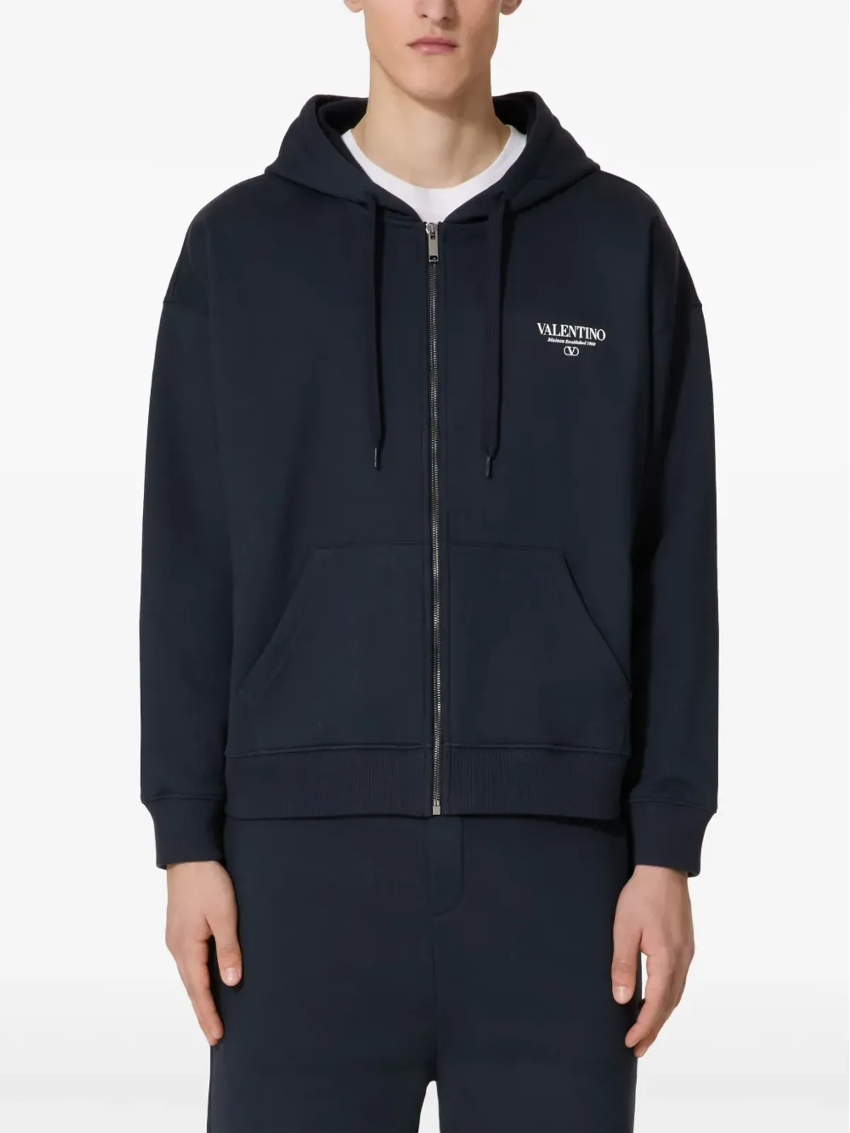 Valentino Garavani ロゴプリント ジップアップフーディー - 画像3