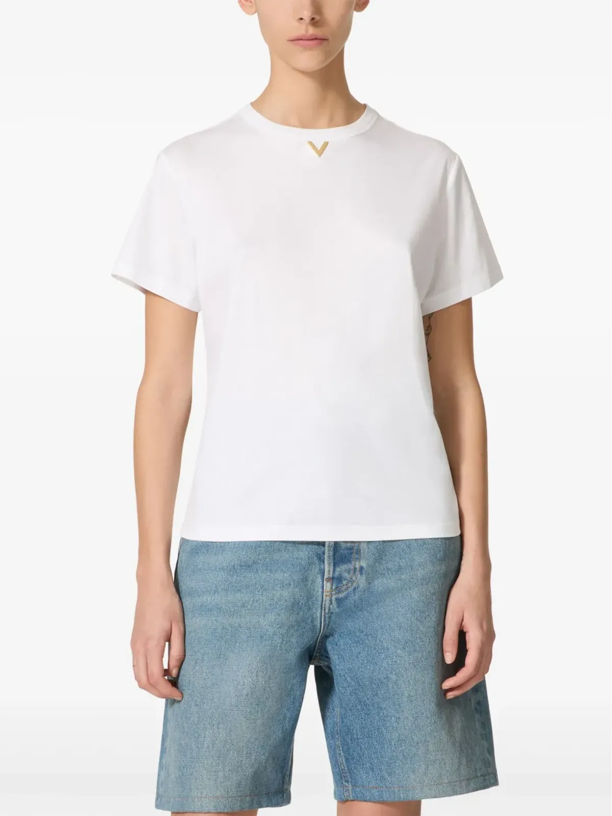 Valentino Garavani VGold コットン Tシャツ - ホワイト - 画像3