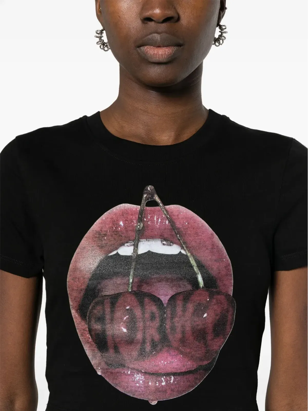 Fiorucci グラフィックプリント入りクロップドTシャツ - 画像5