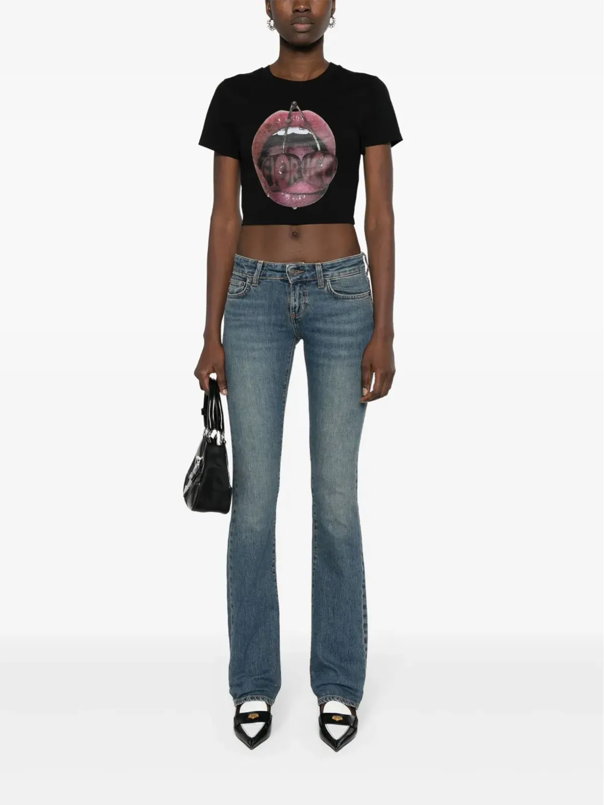 Fiorucci グラフィックプリント入りクロップドTシャツ - 画像2