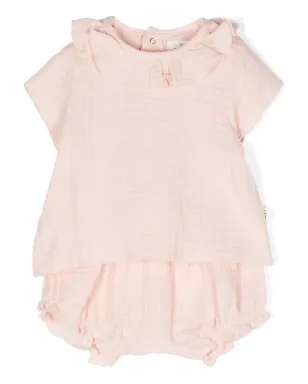 TEDDY & MINOU ruffled cotton babygrow set - Neutrals - サムネイル1