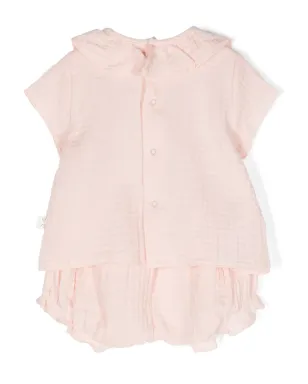 TEDDY & MINOU ruffled cotton babygrow set - Neutrals - サムネイル2