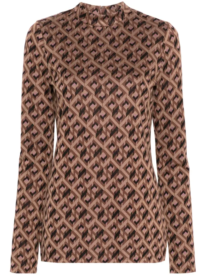DVF Diane von Furstenberg DVF Diane von Furstenberg Birdie Tarot Mazeプリントトップスの商品画像