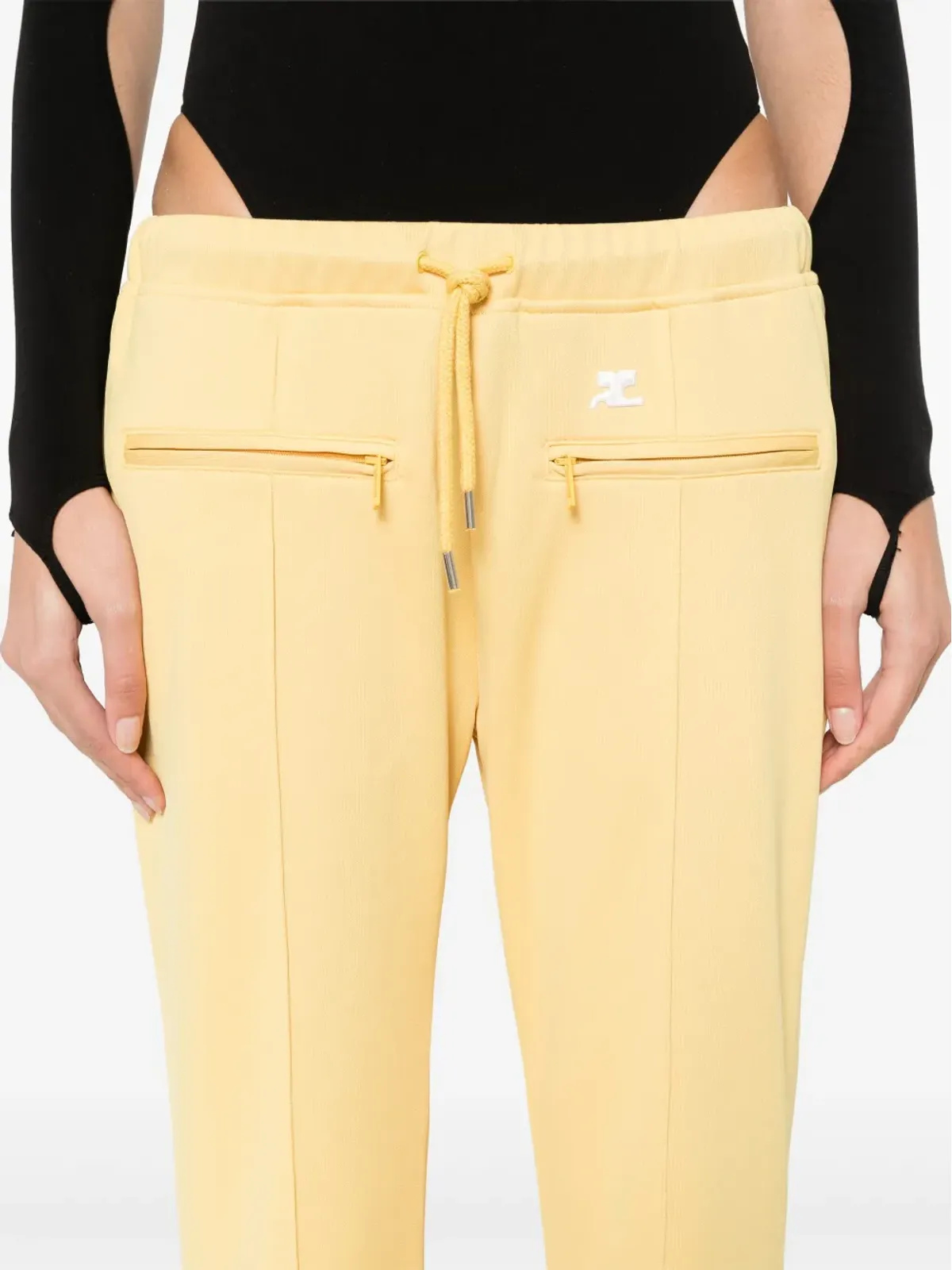 Courrèges ロゴアップリケ付きワイドパンツ - イエロー - 画像5