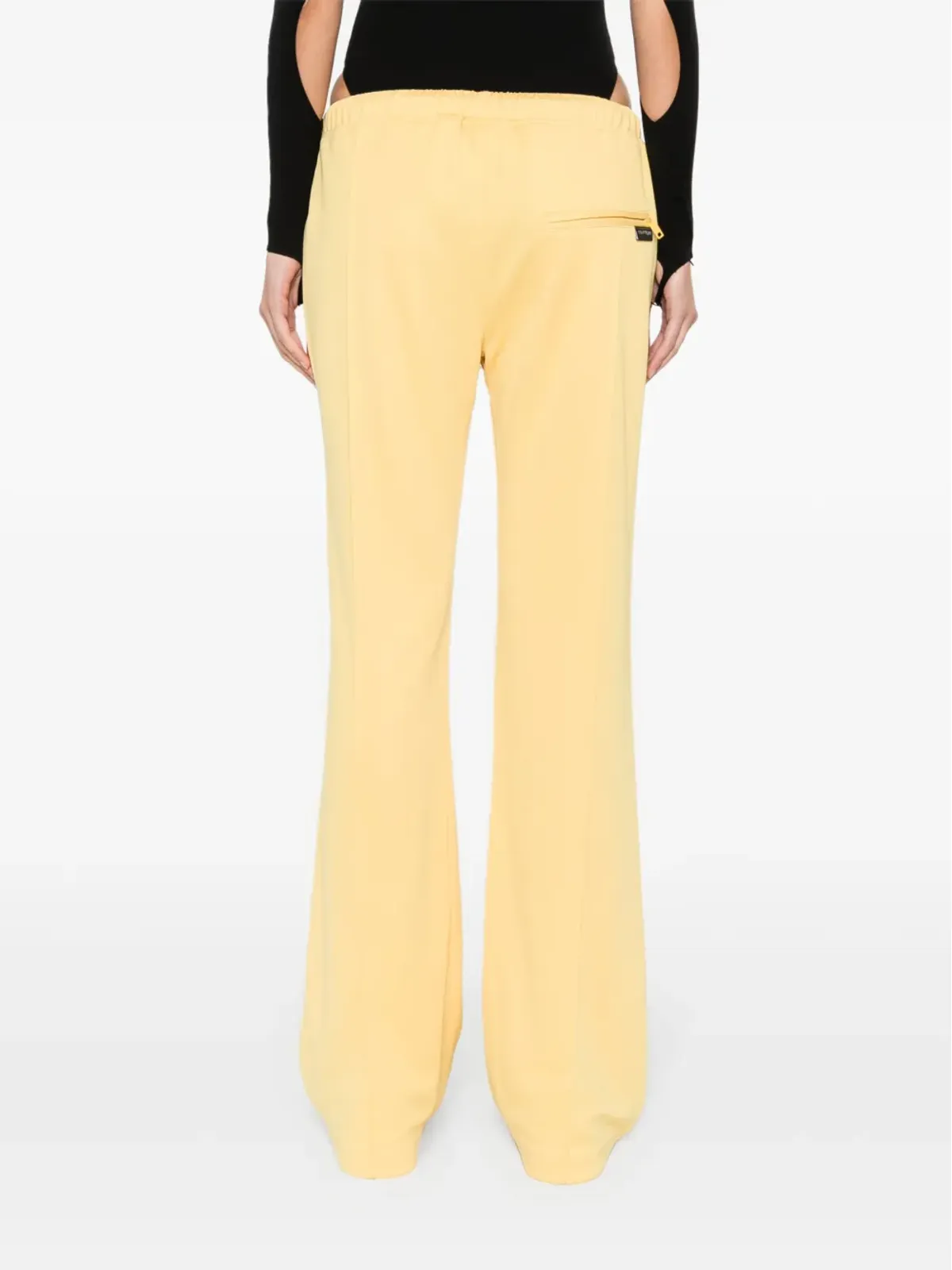 Courrèges ロゴアップリケ付きワイドパンツ - イエロー - 画像4