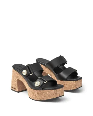 Jimmy Choo Fayence 95mm レザー・プラットフォームサンダル ブラック - サムネイル2