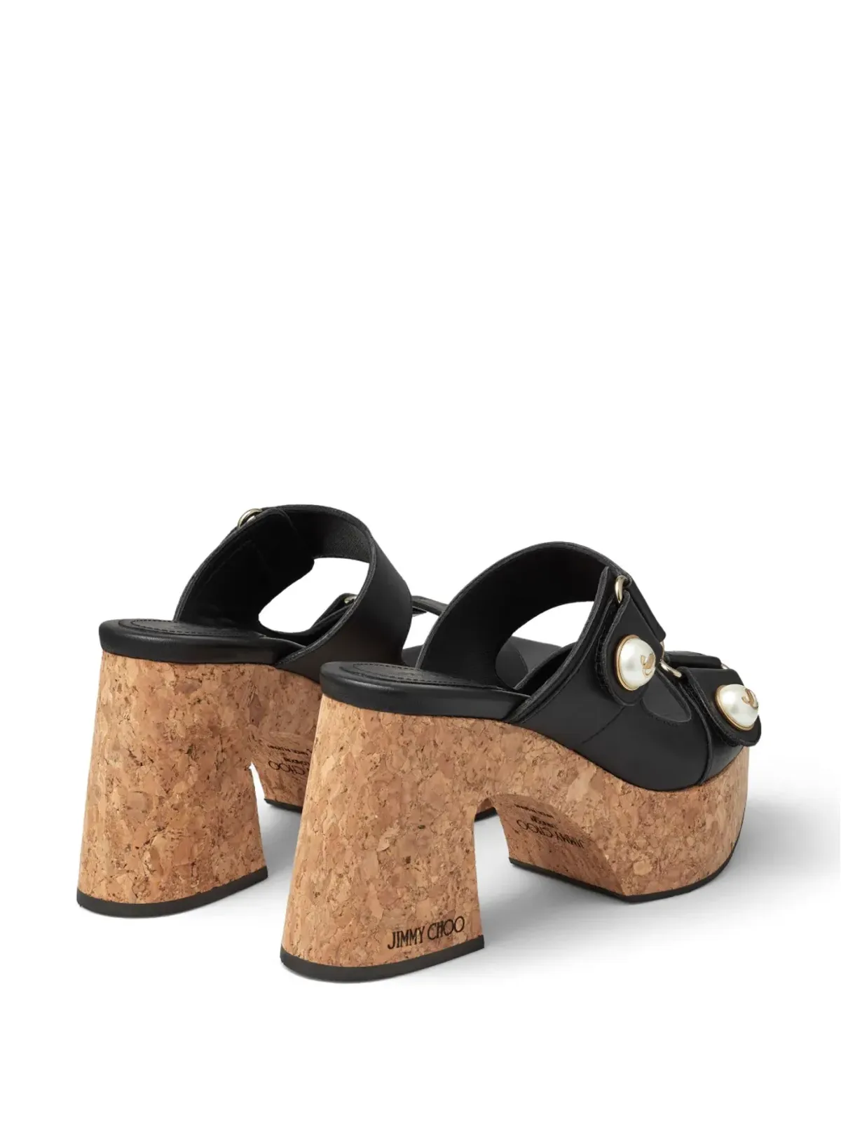 Jimmy Choo Fayence 95mm レザー・プラットフォームサンダル ブラック - 画像3