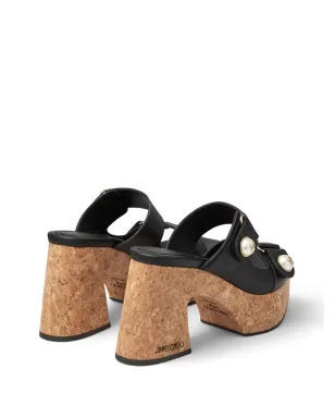 Jimmy Choo Fayence 95mm レザー・プラットフォームサンダル ブラック - サムネイル3