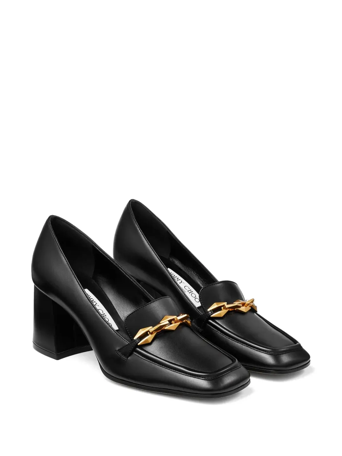 Jimmy Choo 65mm ダイヤモンド ティルダ レザー パンプス ブラック - 画像2