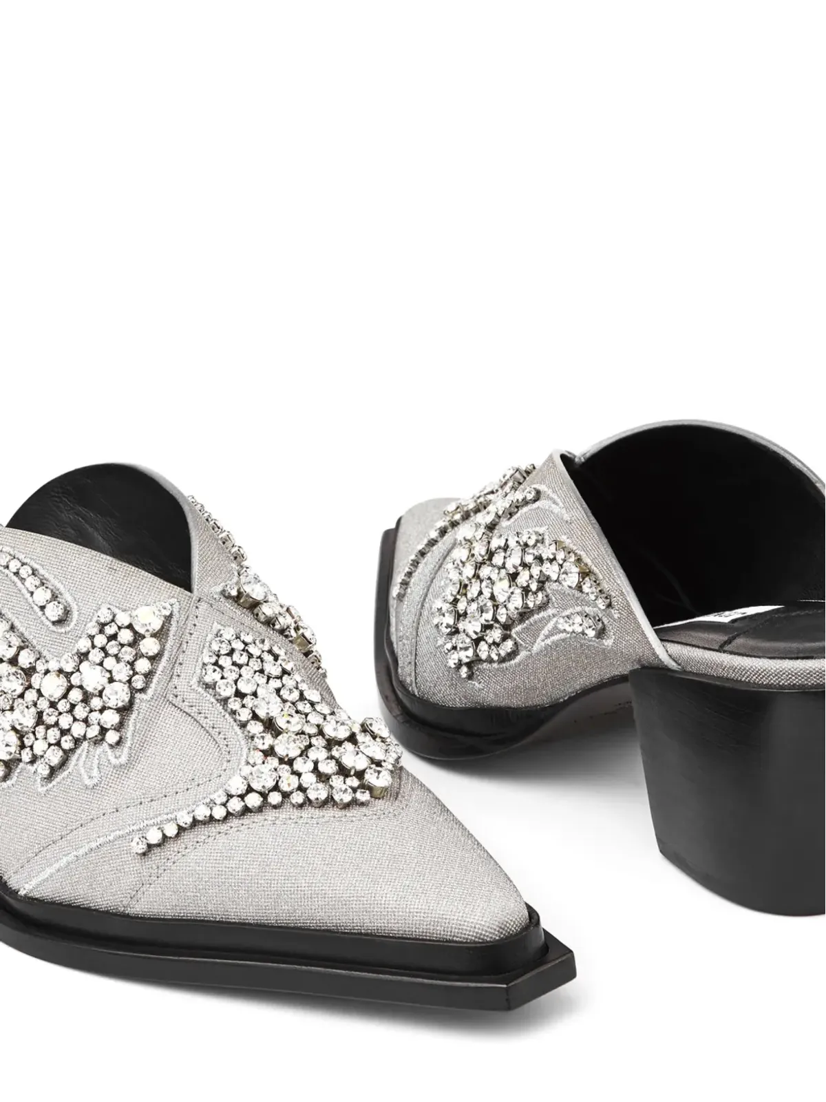 Jimmy Choo Cece 60mm グリッター付きミュール - グレー - 画像5
