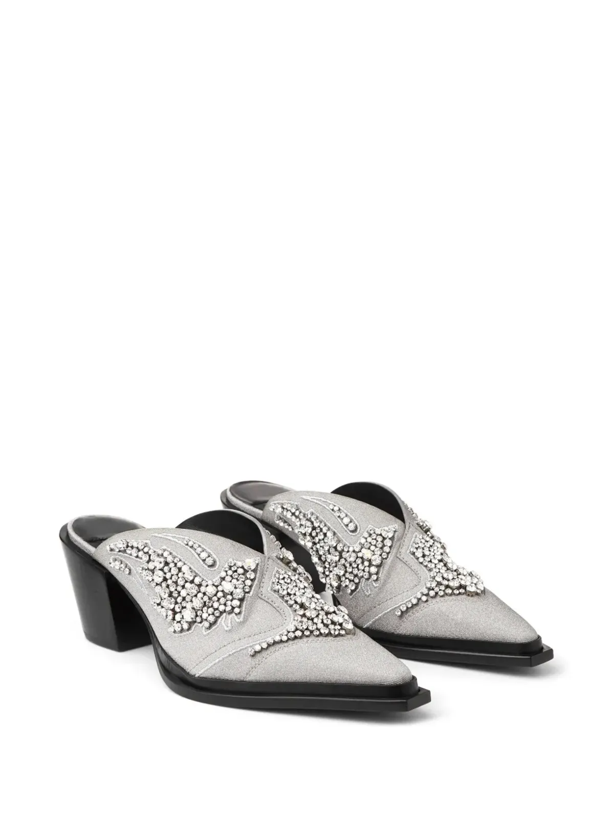 Jimmy Choo Cece 60mm グリッター付きミュール - グレー - 画像2